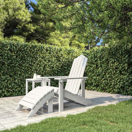 Silla de jardín Adirondack con reposapiés HDPE blanco de vidaXL, Sillas de jardín - Ref: Foro24-318645, Precio: 211,64 €, Des...
