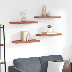 Estante de pared 4 pcs Rojo 50 x 23 x 4 cm Madera de ingeniería en Estanterías | Comprar online en Foru.es