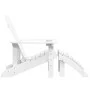 Silla de jardín Adirondack con reposapiés HDPE blanco de vidaXL, Sillas de jardín - Ref: Foro24-318645, Precio: 176,13 €, Des...