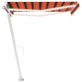 Toldo manual retráctil con luz LED naranja y marrón 300x250 cm en Toldos | Comprar online en Foru.es