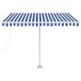 Toldo de pie automático azul y blanco 300x250 cm en Toldos | Comprar online en Foru.es