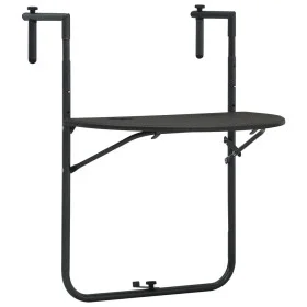 Mesa balcón colgante plástico aspecto ratán marrón 60x64x83,5cm de vidaXL, Mesas de jardín - Ref: Foro24-47895, Precio: 50,34...