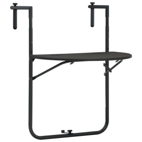 Mesa balcón colgante plástico aspecto ratán marrón 60x64x83,5cm de vidaXL, Mesas de jardín - Ref: Foro24-47895, Precio: 48,45...