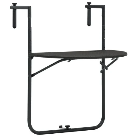 Mesa balcón colgante plástico aspecto ratán marrón 60x64x83,5cm de vidaXL, Mesas de jardín - Ref: Foro24-47895, Precio: 50,34...