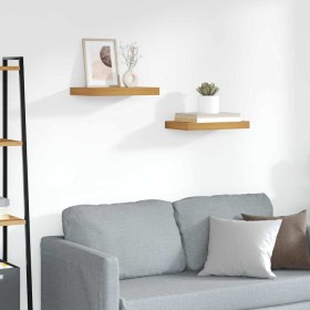 Estante de pared 2 pcs Marrón 40 x 23,5 x 4 cm en Estanterías | Comprar online en Foru.es