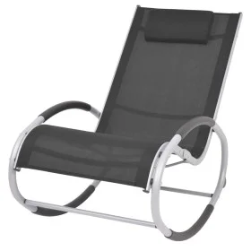 Silla mecedora de jardín de textilene negro de vidaXL, Sillas de jardín - Ref: Foro24-47781, Precio: 125,60 €, Descuento: %