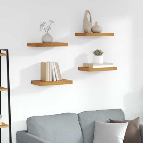 Estante de pared 4 pcs Marrón 40 x 23,5 x 4 cm en Estanterías | Comprar online en Foru.es