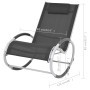 Silla mecedora de jardín de textilene negro de vidaXL, Sillas de jardín - Ref: Foro24-47781, Precio: 128,25 €, Descuento: %
