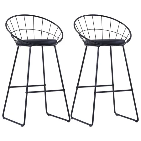 Taburete de barra de cocina 2 unidades cuero sintético negro de vidaXL, Taburetes de cocina - Ref: Foro24-247276, Precio: 134...