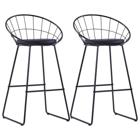 Taburete de barra de cocina 2 unidades cuero sintético negro de vidaXL, Taburetes de cocina - Ref: Foro24-247276, Precio: 137...