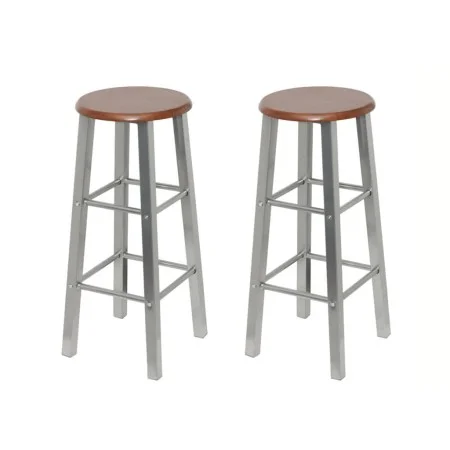 Taburetes de cocina 2 unidades de acero con asiento MDF de vidaXL, Taburetes de cocina - Ref: Foro24-60562, Precio: 65,18 €, ...