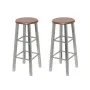 Taburetes de cocina 2 unidades de acero con asiento MDF de vidaXL, Taburetes de cocina - Ref: Foro24-60562, Precio: 65,18 €, ...
