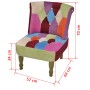 Sillón de estilo francés con diseño de retales de tela de vidaXL, Sillones - Ref: Foro24-240809, Precio: 126,12 €, Descuento: %