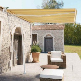 Toldo de pie automático amarillo y blanco 300x250 cm en Toldos | Comprar online en Foru.es