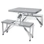 Set plegable camping 1 mesa 4 taburetes aluminio gris claro de vidaXL, Mobiliario de camping - Ref: Foro24-41457, Precio: 77,...