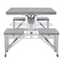 Set plegable camping 1 mesa 4 taburetes aluminio gris claro de vidaXL, Mobiliario de camping - Ref: Foro24-41457, Precio: 82,...