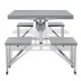Set plegable camping 1 mesa 4 taburetes aluminio gris claro de vidaXL, Mobiliario de camping - Ref: Foro24-41457, Precio: 77,...