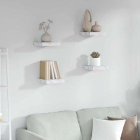 Estante de pared 4 pcs Mármol 23 x 23,5 x 4 cm en Estanterías | Comprar online en Foru.es