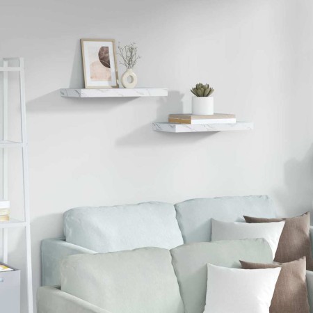 Estante de pared 2 pcs Mármol 50 x 23,5 x 4 cm en Estanterías | Comprar online en Foru.es