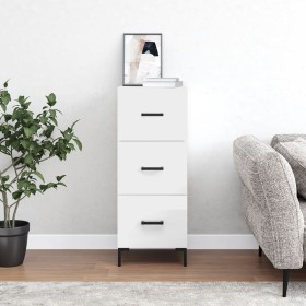 Aparador de madera contrachapada blanco brillante 34,5x34x90 cm de vidaXL, Aparadores - Ref: Foro24-828606, Precio: 80,59 €, ...
