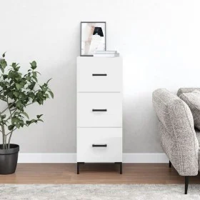 Aparador de madera contrachapada blanco brillante 34,5x34x90 cm de vidaXL, Aparadores - Ref: Foro24-828606, Precio: 79,48 €, ...