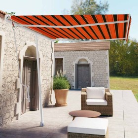 Toldo de pie automático naranja y marrón 300x250 cm en Toldos | Comprar online en Foru.es