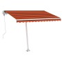 Toldo de pie automático naranja y marrón 300x250 cm en Toldos | Comprar online en Foru.es