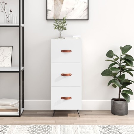 Aparador de madera contrachapada blanco brillante 34,5x34x90 cm de vidaXL, Aparadores - Ref: Foro24-828574, Precio: 75,29 €, ...