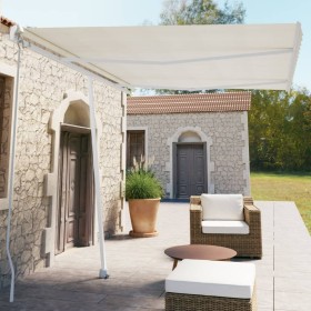 Toldo de pie manual retráctil crema 350x250 cm en Toldos | Comprar online en Foru.es