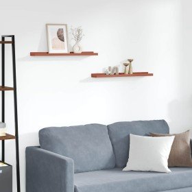 Estante de pared 2 pcs Rojo 60 x 9 x 3 cm Madera de ingeniería en Estanterías | Comprar online en Foru.es