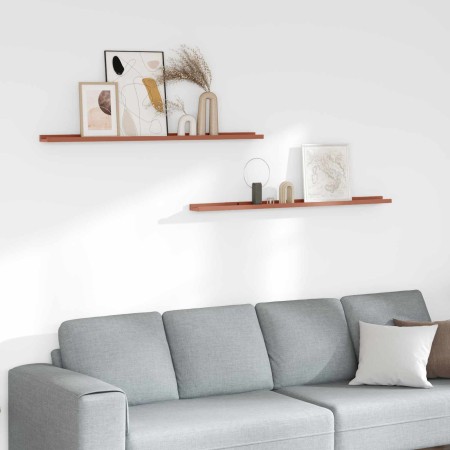 Estante de pared 2 pcs Rojo 115 x 9 x 3 cm Madera de ingeniería en Estanterías | Comprar online en Foru.es