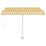 Toldo de pie manual retráctil amarillo y blanco 350x250 cm en Toldos | Comprar online en Foru.es