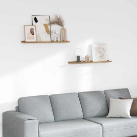 Estante de pared con estante 2 pcs Marrón 80 x 9 x 3 cm en Estanterías | Comprar online en Foru.es