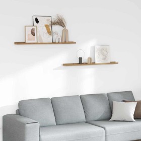 Estante de pared con estante 2 pcs Marrón 100 x 9 x 3 cm en Estanterías | Comprar online en Foru.es