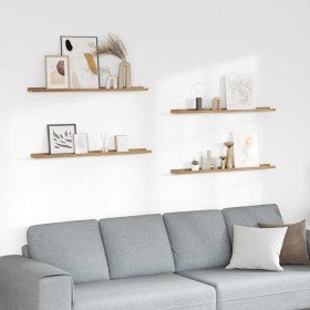 Estante de pared con estante 4 pcs Marrón 100 x 9 x 3 cm en Estanterías | Comprar online en Foru.es