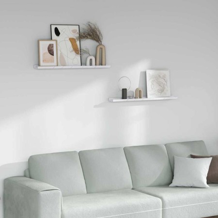 Estante de pared con estante 2 pcs Mármol 80 x 9 x 3 cm en Estanterías | Comprar online en Foru.es