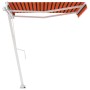 Toldo de pie manual retráctil naranja y marrón 350x250 cm en Toldos | Comprar online en Foru.es