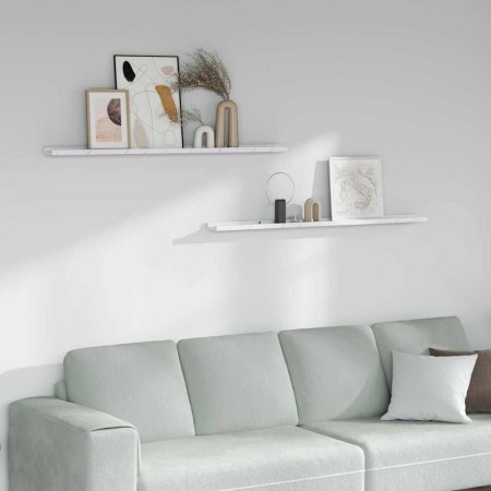 Estante de pared con estante 2 pcs Mármol 115 x 9 x 3 cm en Estanterías | Comprar online en Foru.es