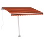 Toldo de pie manual retráctil naranja y marrón 350x250 cm en Toldos | Comprar online en Foru.es