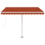 Toldo de pie manual retráctil naranja y marrón 350x250 cm en Toldos | Comprar online en Foru.es