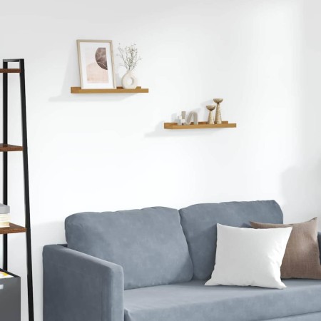 Estante de pared 2 pcs Beige 40 x 9 x 3 cm Madera de ingeniería en Estanterías | Comprar online en Foru.es