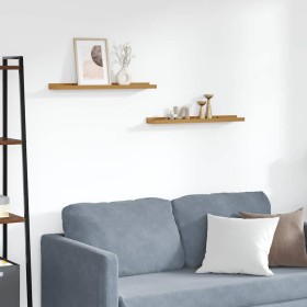Estante de pared 2 pcs Beige 60 x 9 x 3 cm Madera de ingeniería en Estanterías | Comprar online en Foru.es