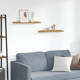 Estante de pared 2 pcs Beige 60 x 9 x 3 cm Madera de ingeniería en Estanterías | Comprar online en Foru.es