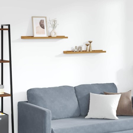 Estante de pared 2 pcs Beige 60 x 9 x 3 cm Madera de ingeniería en Estanterías | Comprar online en Foru.es