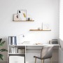 Estante de pared 2 pcs Beige 80 x 9 x 3 cm Madera de ingeniería en Estanterías | Comprar online en Foru.es