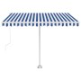 Toldo de pie automático azul y blanco 350x250 cm en Toldos | Comprar online en Foru.es