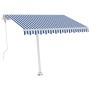 Toldo de pie automático azul y blanco 350x250 cm en Toldos | Comprar online en Foru.es