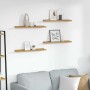 Estante de pared 4 pcs Beige 60 x 9 x 3 cm Madera de ingeniería en Estanterías | Comprar online en Foru.es