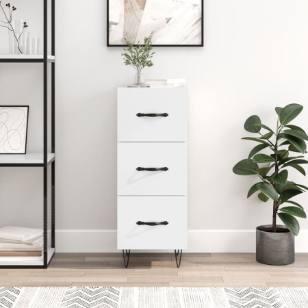 Aparador de madera contrachapada blanco brillante 34,5x34x90 cm de vidaXL, Aparadores - Ref: Foro24-828598, Precio: 73,13 €, ...