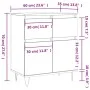Aparador de madera contrachapada negro 60x35x70 cm de vidaXL, Aparadores - Ref: Foro24-831117, Precio: 84,47 €, Descuento: %